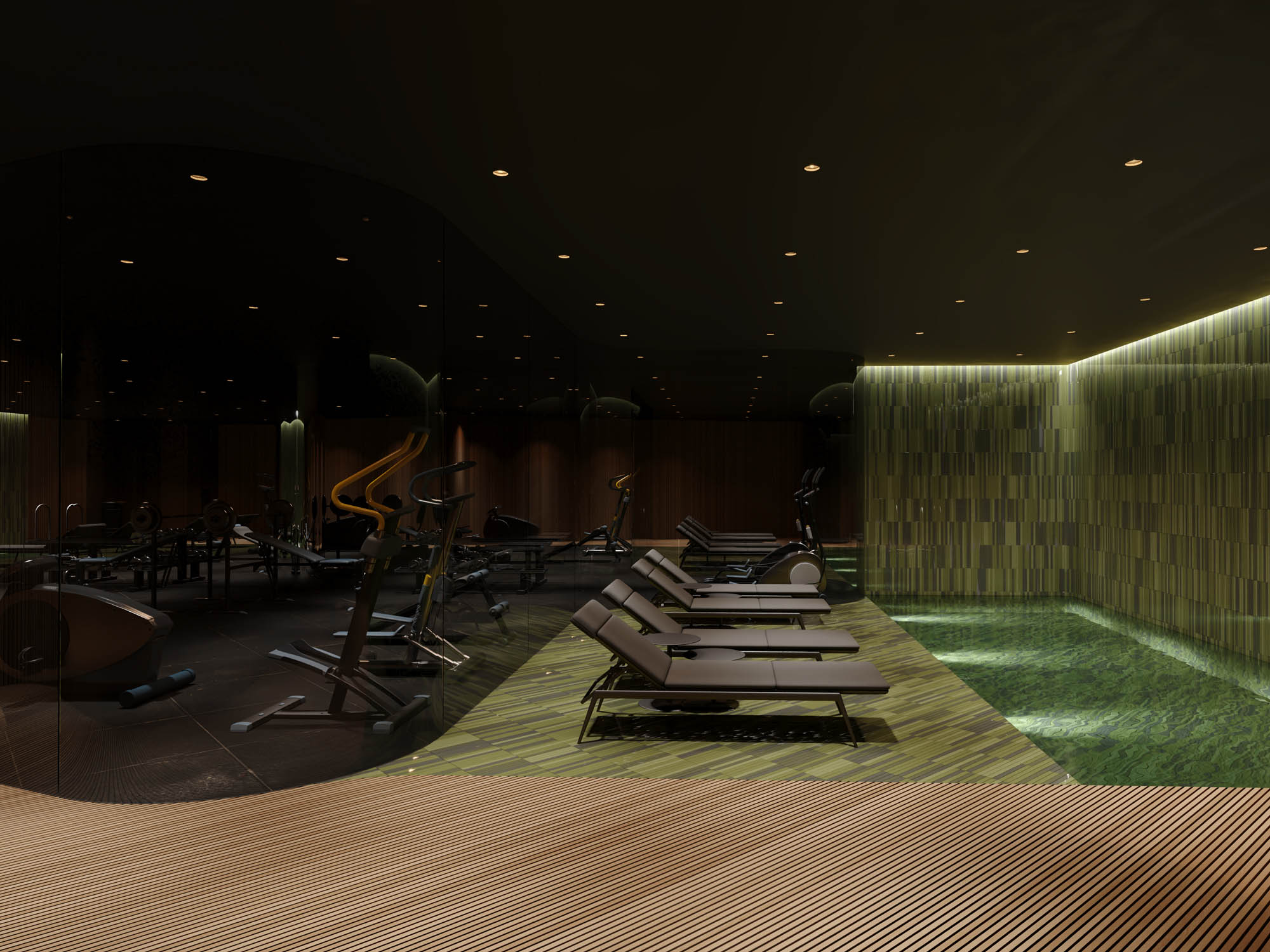 Retiro View private wellness area with indoor pool and gym