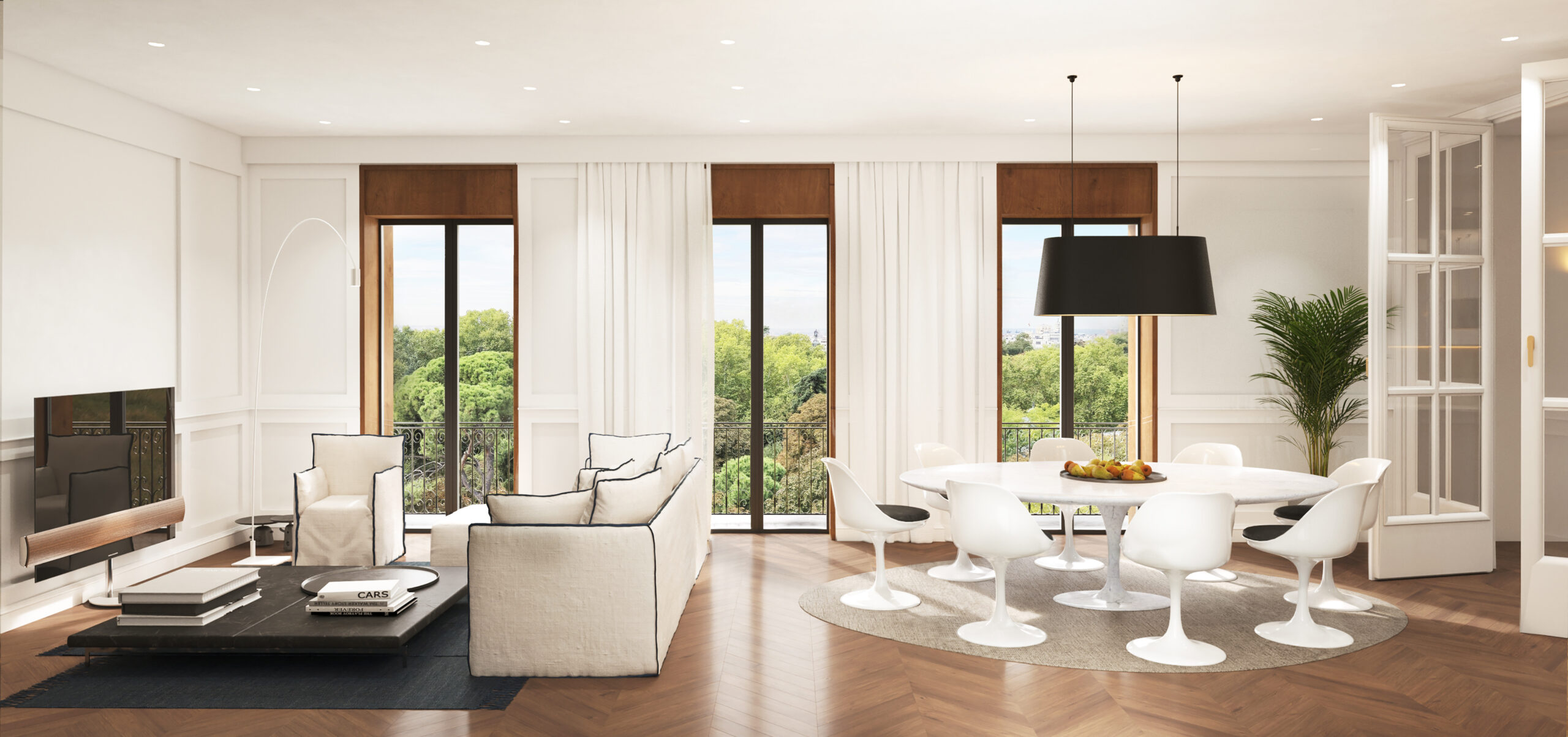 Retiro View Residences living room panorama