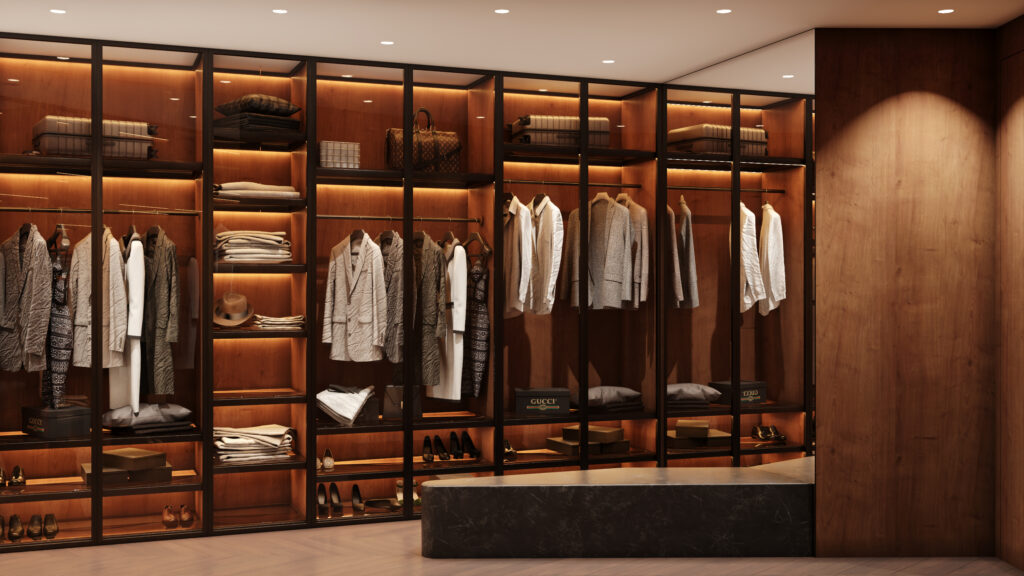 Retiro View residences master bedroom with walk-in closet