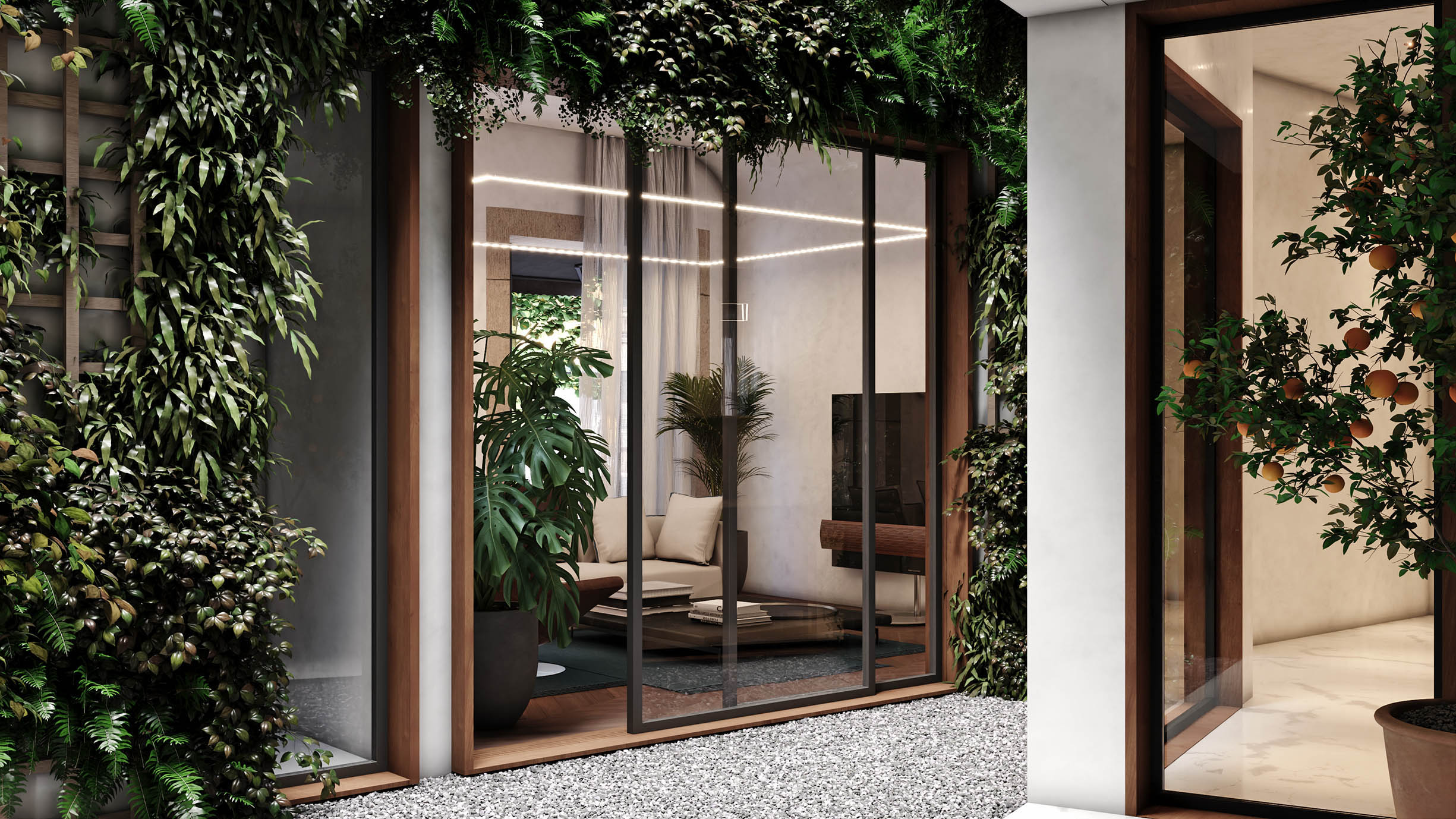 Retiro View residences social lounge garden