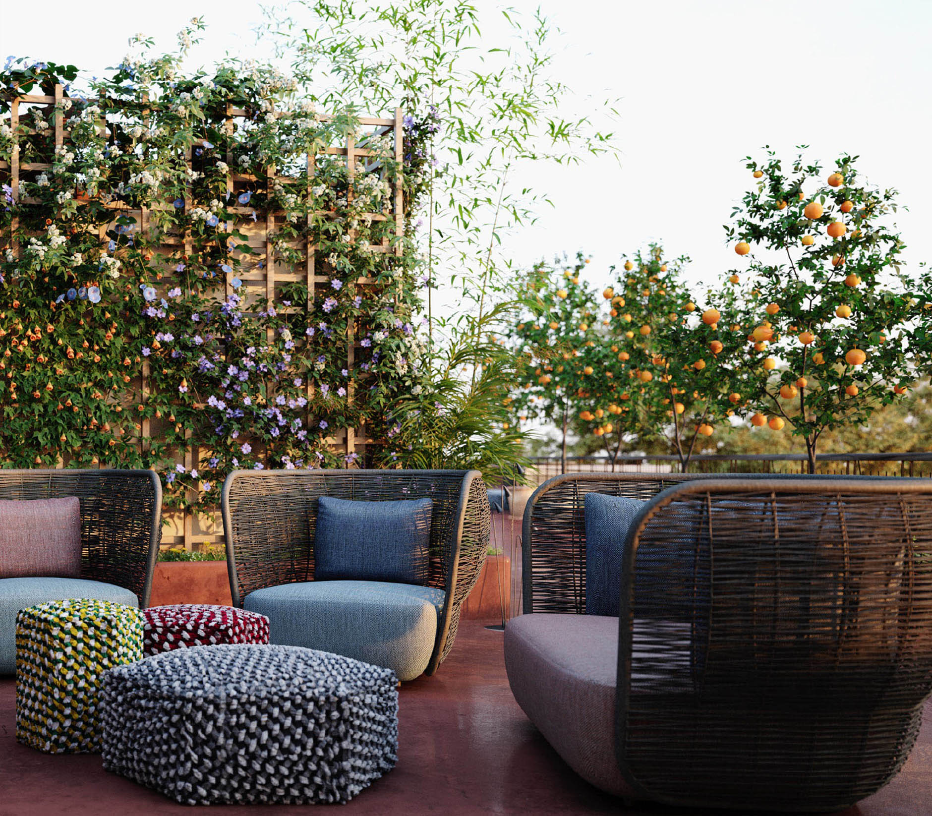 Retiro View rooftop garden and terrace with sofas